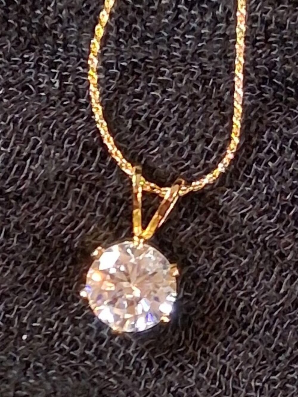 Gold Tone Rhinestone Jewelry Set Tennis Bracelet Pendant Necklace Earrings 3pc - Picture 5 of 9